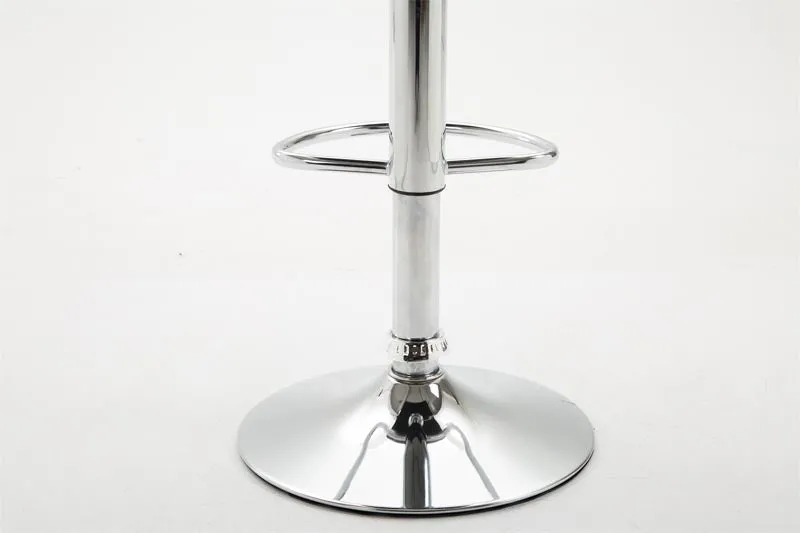 Tabouret de bar x1 design minimaliste hauteur réglable repose-pieds en PVC noir et métal chromé 10_0006038