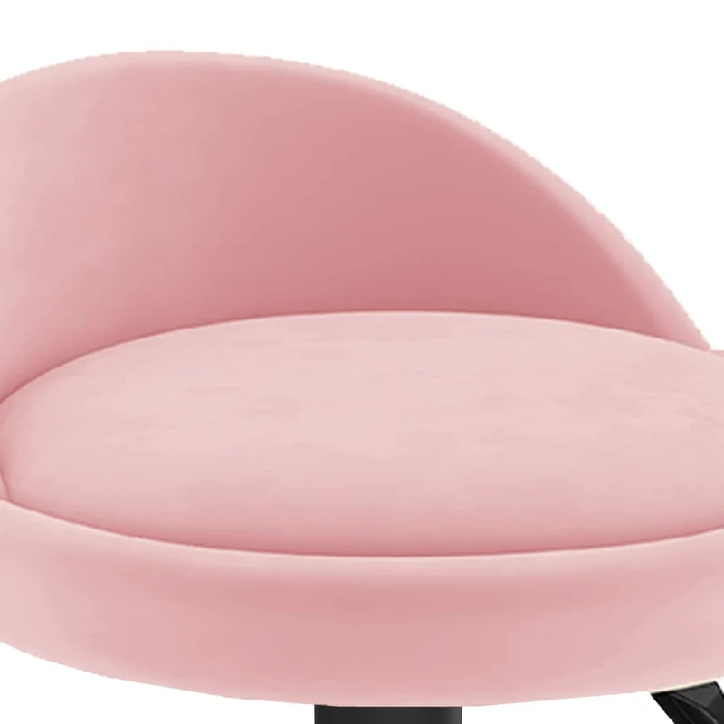 Lot de 2 tabourets de bar chaises hautes hauteur réglable en velours rose DEC029840