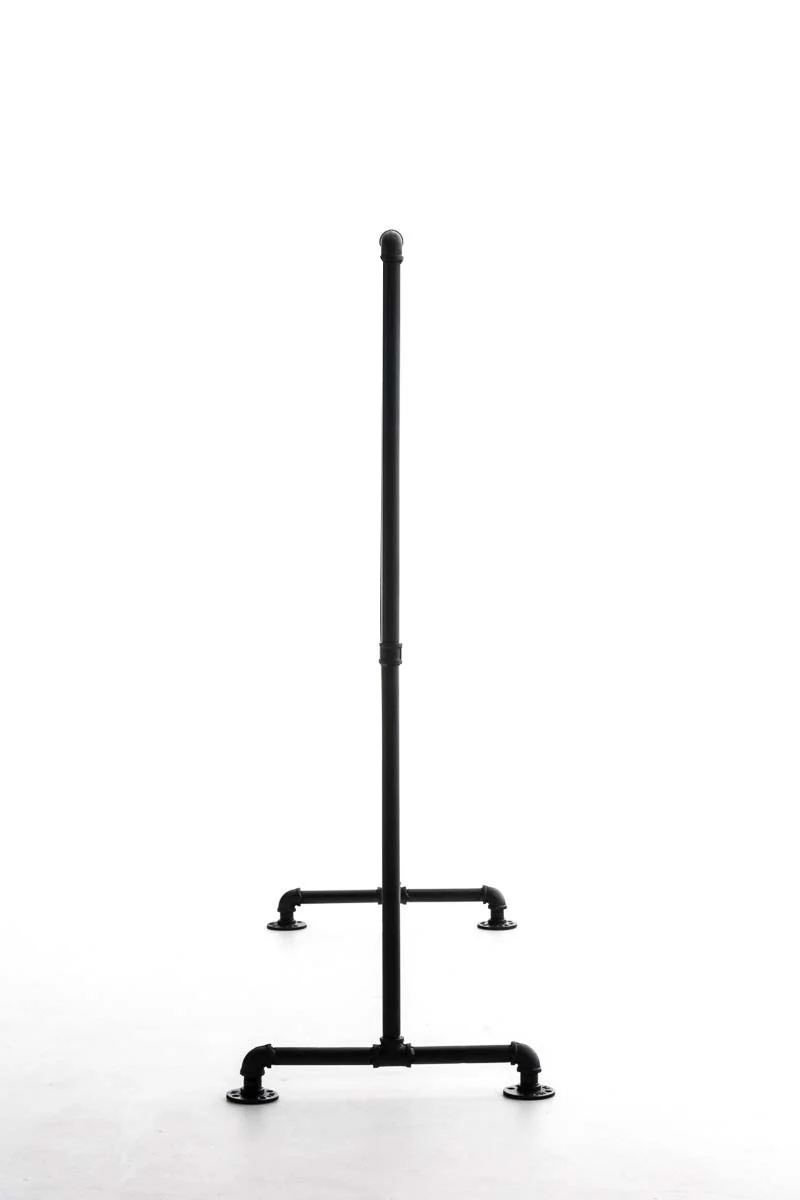Portant à vêtements en métal noir style industriel 150 x 120 x 55 cm 10_0009103