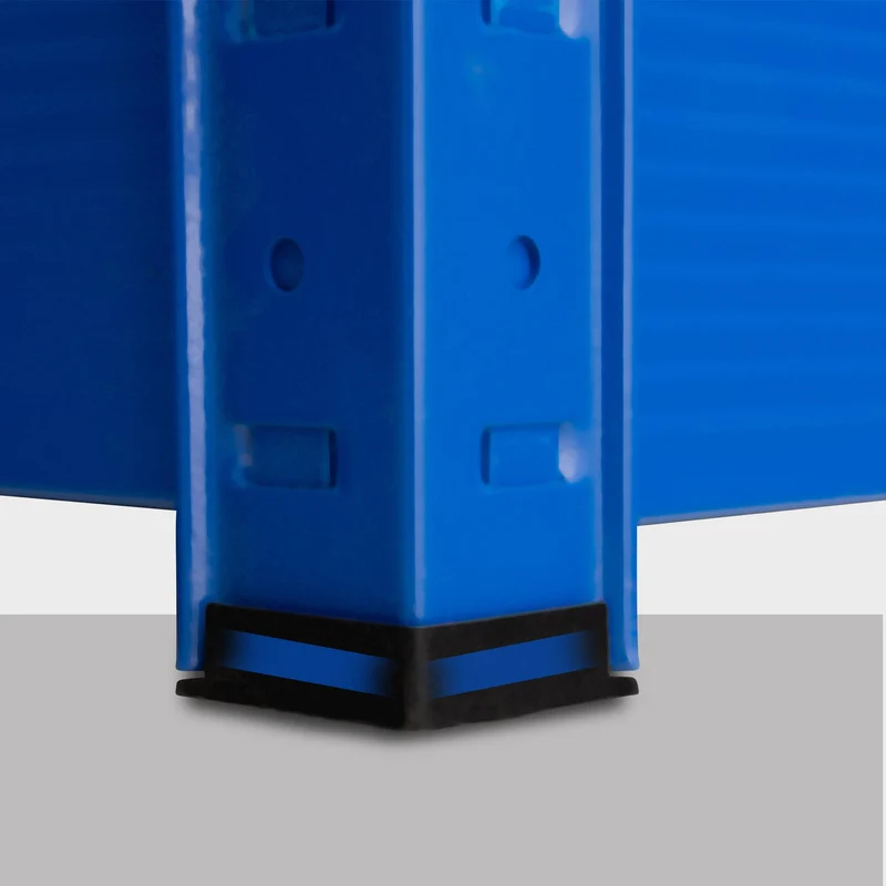 Étagère de stockage charge lourde 180 x 160 x 60 cm rayonnage métallique bleu galvanisé 4 niveaux 10_0009041