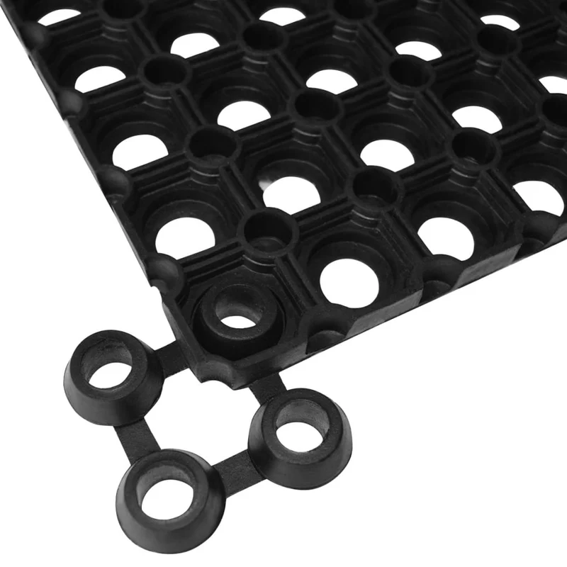 Paillasson rectangulaire Fonction de drainage 60 x 80 cm caoutchouc noir DEC040656
