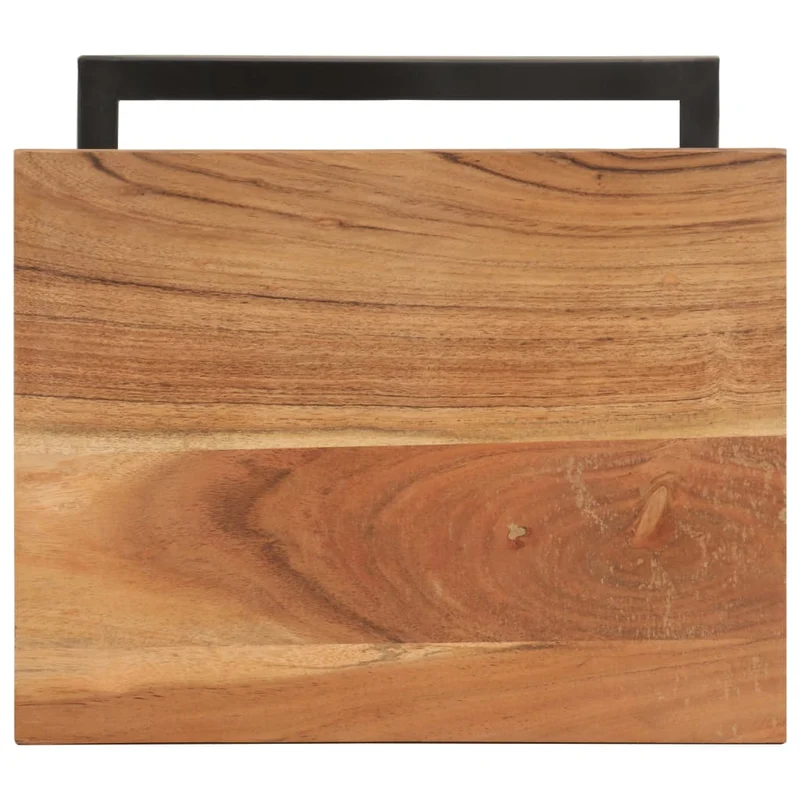 Lot de 2 tables d'appoint support de plante 31,5 x 24,5 x 64,5 cm bois d'acacia et fer DEC032607