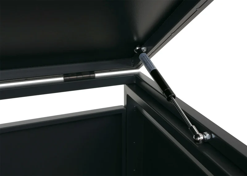 Cache-poubelle pour 1 bac avec couvercle abri pour poubelle en métal avec ouverture par le haut 122x68x84 cm anthracite 04_0009356