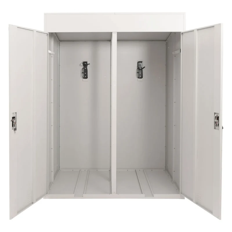 Garage à vélos pour 2 vélos abri vélo verrouillable en métal avec supports muraux 213x158x125 cm gris clair 04_0009044