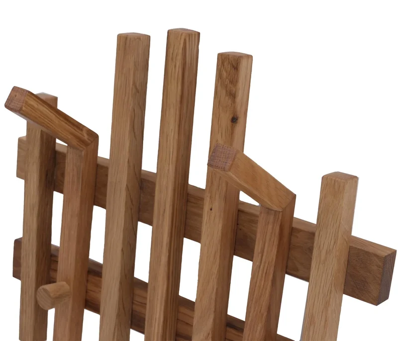 Lot de 3 panneaux de penderie murale quatre crochets en bois massif de chêne 04_0008800