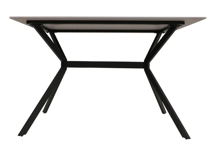 Table à manger de salle à manger design moderne 120 cm en pierre frittée et métal aspect marbre gris 04_0009228