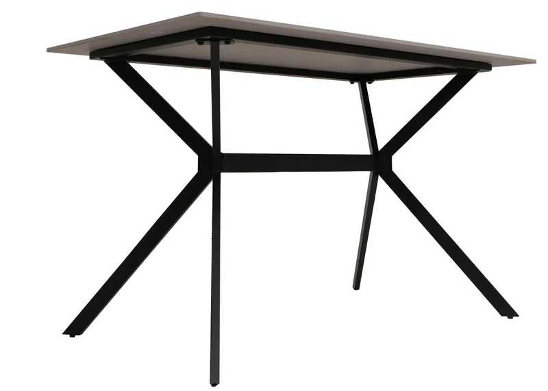 Table à manger de salle à manger design moderne 120 cm en pierre frittée et métal aspect marbre gris 04_0009228