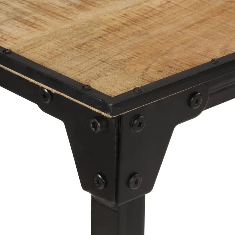 Table de bar hauteur 107 cm en bois de manguier et fer DEC029438