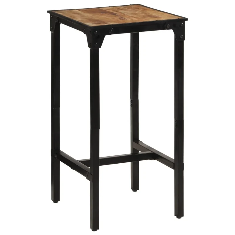 Table de bar 60 x 55 x 107 cm en bois de manguier massif e fer noir DEC029439