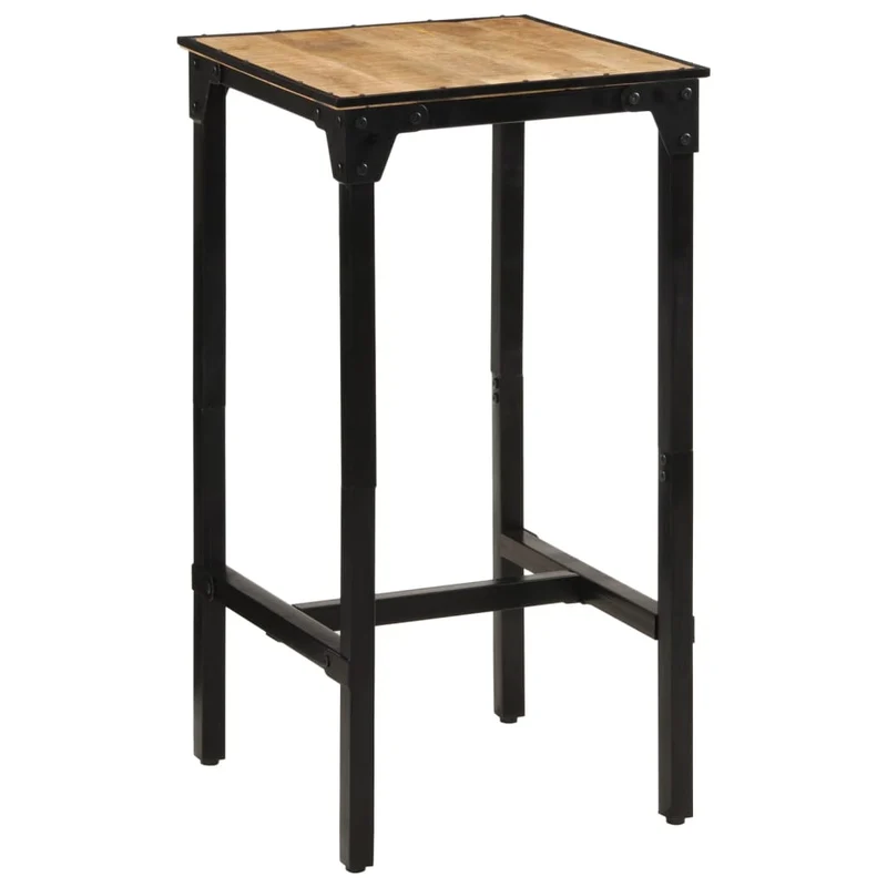 Table de bar 60 x 55 x 107 cm en bois de manguier massif e fer noir DEC029439