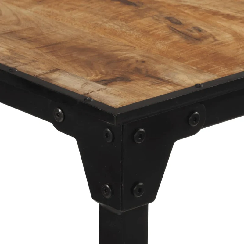 Table de bar 60 x 55 x 107 cm en bois de manguier massif e fer noir DEC029439