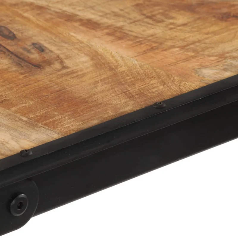 Table de bar 60 x 55 x 107 cm en bois de manguier massif e fer noir DEC029439