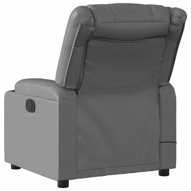 Fauteuil de relaxation TV fonction massage inclinable électrique 6 points de massage en PVC gris DEC027173