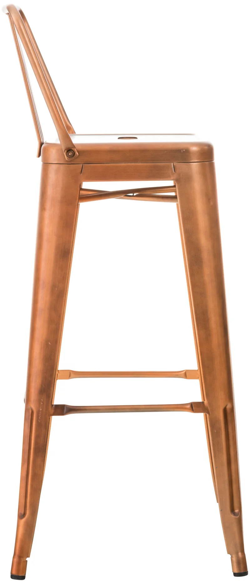 Lot de 2 tabourets de bar design industriel en métal avec repose-pied couleur cuivre 10_0001008