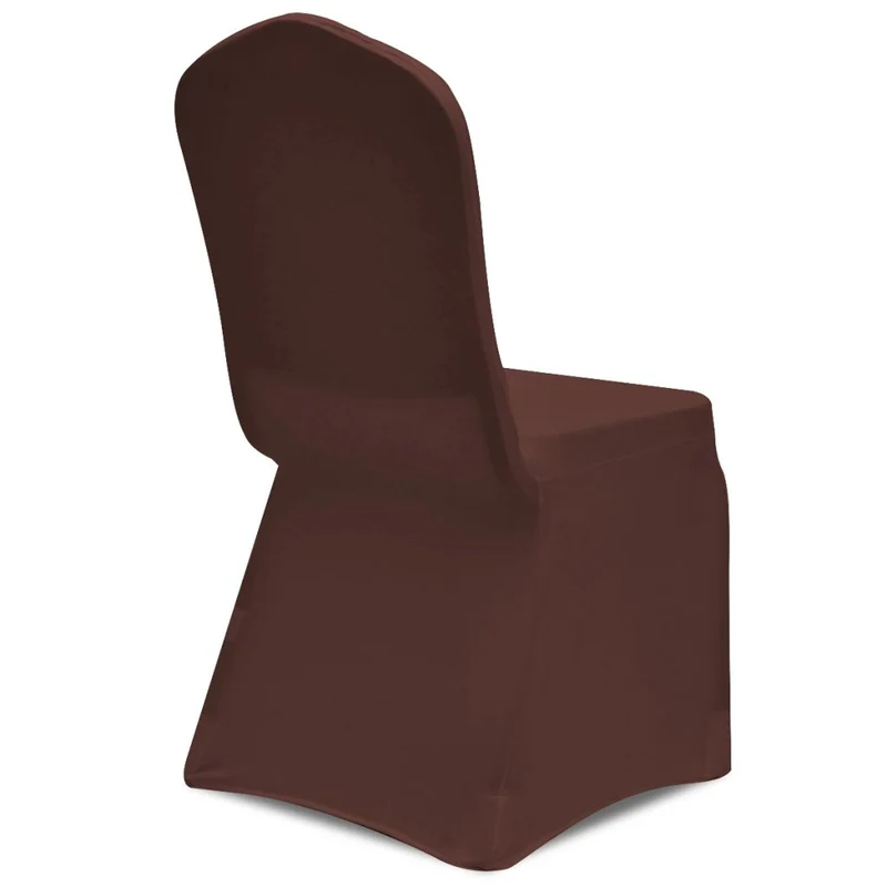 Housse de chaise extensible 6 pcs marron DEC022362