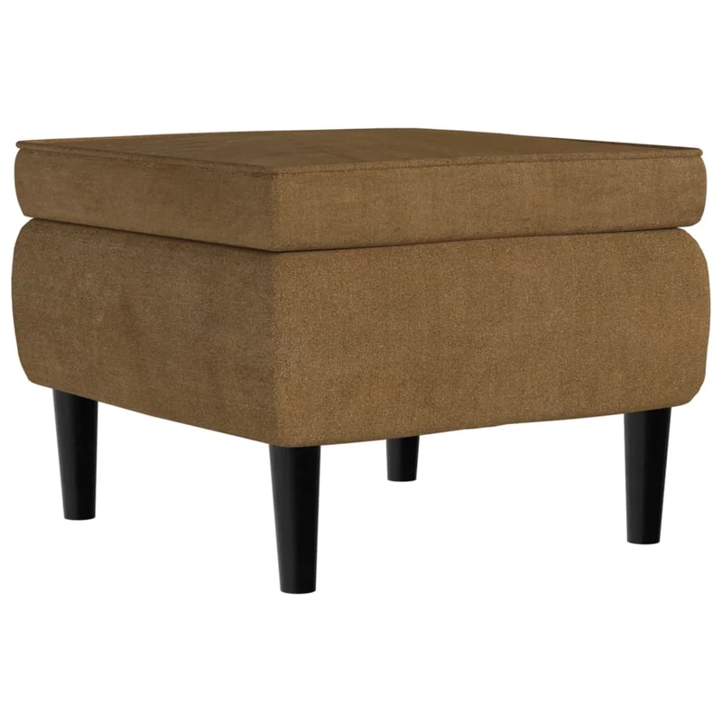 Fauteuil relax extra confort avec rebords latérals et repose-pieds en velours marron DEC028695