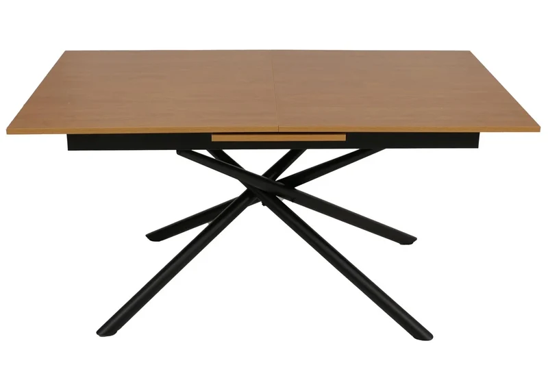 Table à manger extensible structure en fer et plateau MDF extensible 160–200 x 90 cm finition aspect noyer 04_0009289