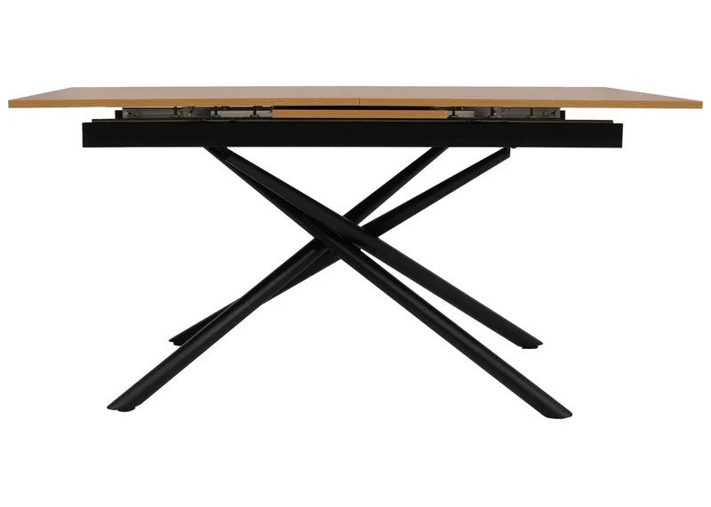 Table à manger extensible structure en fer et plateau MDF extensible 160–200 x 90 cm finition aspect noyer 04_0009289
