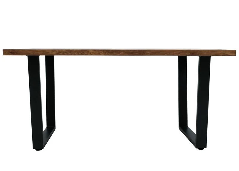Table à manger design industrielle 160x90 cm MDF aspect noyer et métal 04_0009280