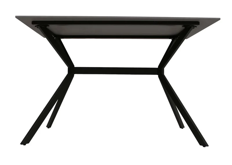 Table à manger de salle à manger 120 cm en pierre frittée et métal aspect marbre noir or 04_0009229