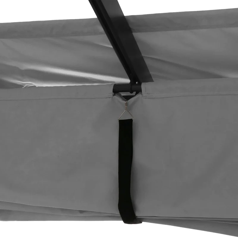 Pergola en aluminium et acier pavillon de jardin avec toit coulissant réglable protection UV50+ structure stable 3x4 m tissu gris 04_0009581