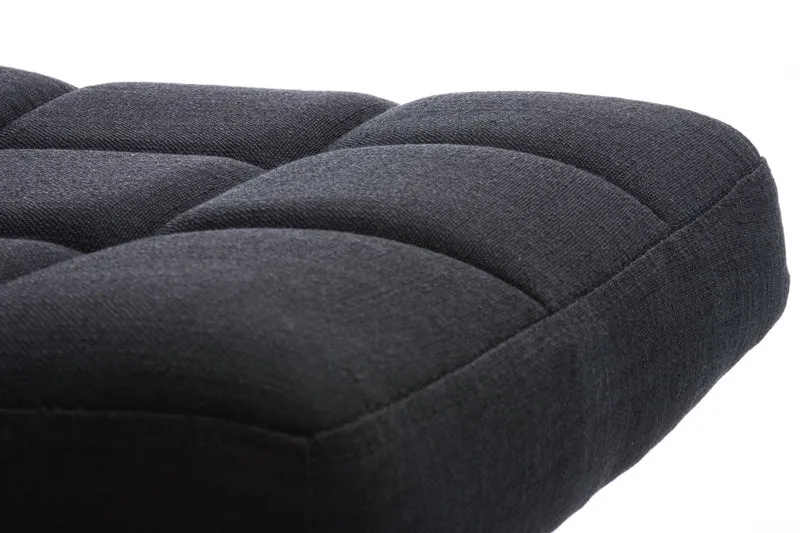 Tabouret de bar x1 avec repose-pieds hauteur réglable design moderne en tissu noir 10_0000055
