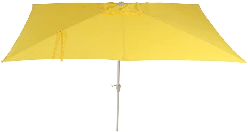 Parasol de jardin 2x3m rectangulaire inclinable polyester/aluminium 4,5kg jaune 04_0003893