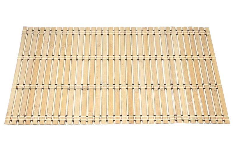 Lot de 6 sets de table en bambou 45 x 30 cm lavables et enroulables brun clair 04_0011123