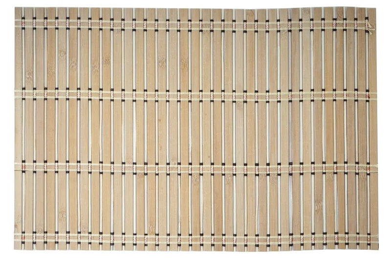 Lot de 6 sets de table en bambou 45 x 30 cm lavables et enroulables brun clair 04_0011123
