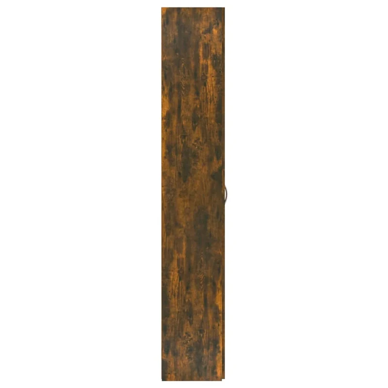 Meuble de bureau armoire de rangement 5 compartiments avec deux portes couleur chêne fumé 60 x 32 x 190 cm bois d'ingénierie brun DEC024462