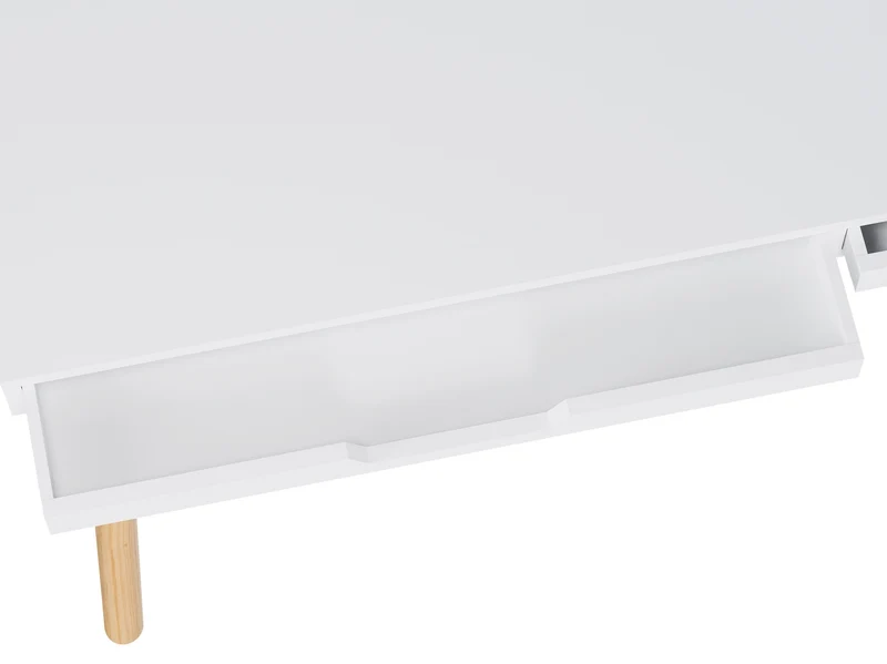 Bureau moderne blanc et chêne avec deux tiroirs 140 cm – Style scandinave 10_0009195