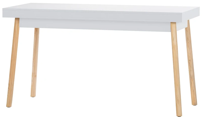 Bureau moderne blanc et chêne avec deux tiroirs 140 cm – Style scandinave 10_0009195