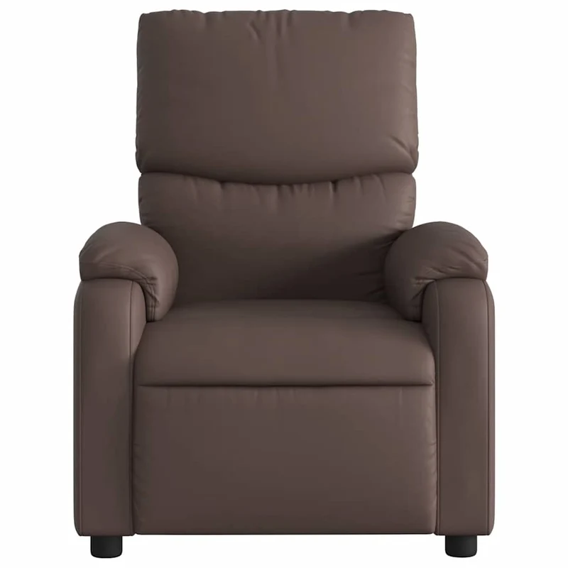 Fauteuil de relaxation TV fonction massage inclinable électrique en PVC marron DEC027205
