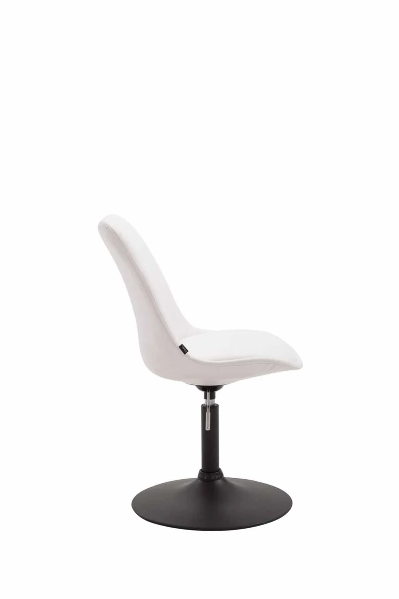 Chaise de salle à manger x1 pivotante hauteur réglable en PVC blanc et pied trompette en métal noir 10_0003761