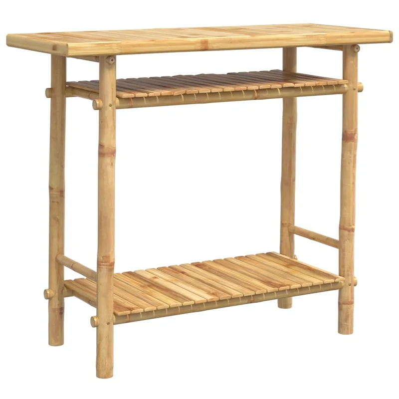 Table console avec espace de rangement 90 x 37 x 75 cm bambou DEC031331