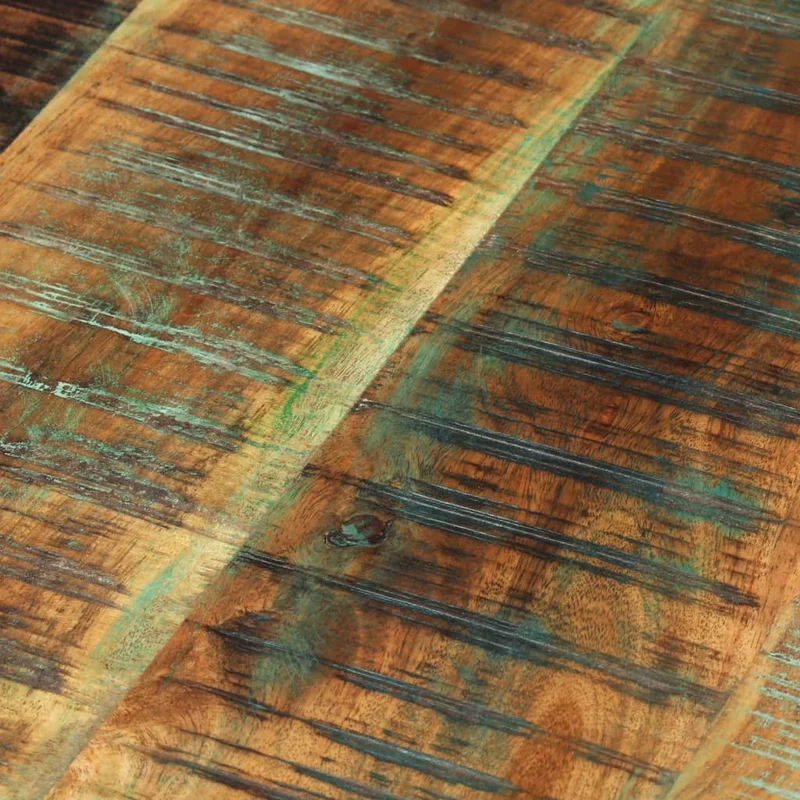 Set de 3 tables basse gigognes en bois de récupération massif et fer DEC031325