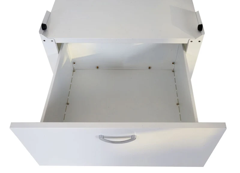 Meuble bas pour machine à laver avec tiroir 33 x 61 x 62 cm MDF et acier blanc 04_0007837
