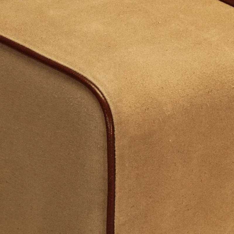 Banc saut de cheval tabouret 58 cm marron cuir véritable et manguier brun DEC025014