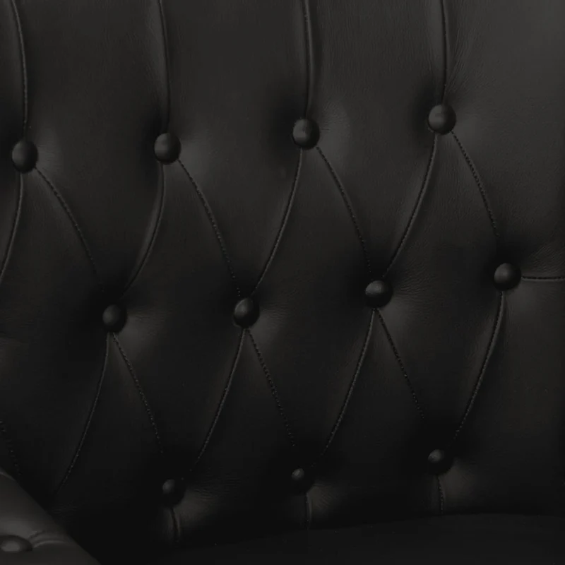 Fauteuil lounge design et moderne en cuir de chèvre véritable noir DEC028651