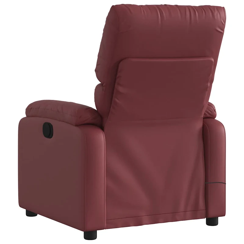 Fauteuil de relaxation TV fonction massage inclinable électrique 6 points de massage en PVC rouge bordeaux DEC027246