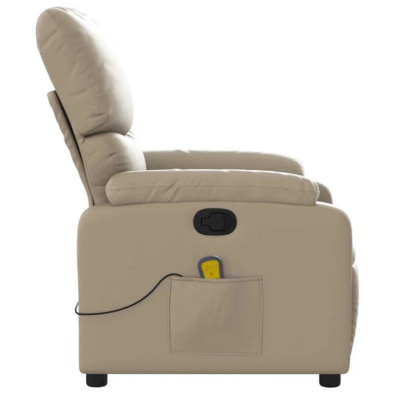 Fauteuil de relaxation TV fonction massage inclinable en PVC couleur cappuccino DEC026873