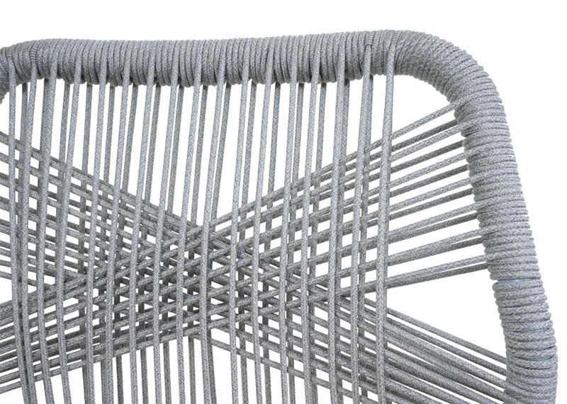 Lot de 2 tabourets de bar style moderne intérieur et extérieur en métal gris et tressage corde coussins taupe 04_0009636