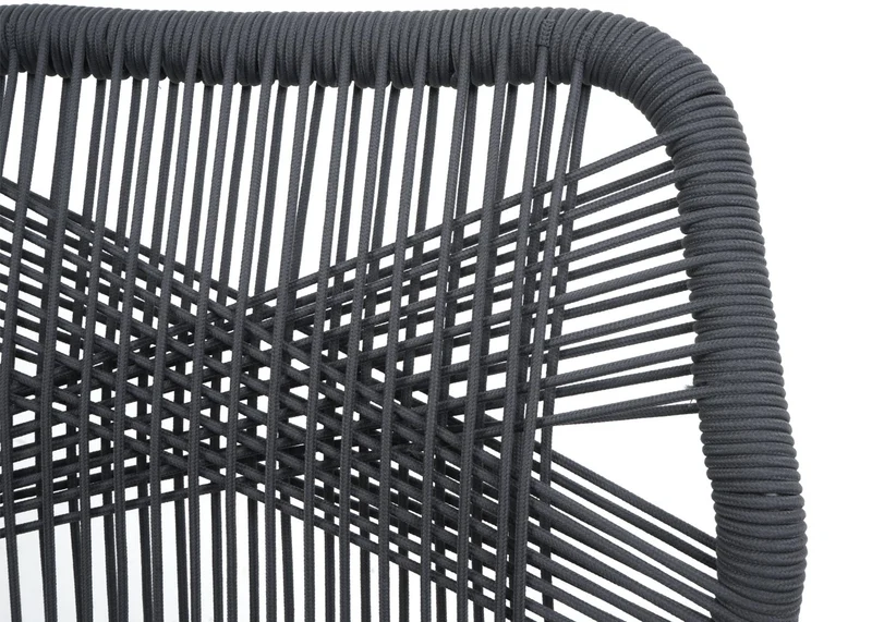 Lot de 2 tabourets de bar style moderne intérieur et extérieur en métal anthracite et tressage corde coussins taupe 04_0009639