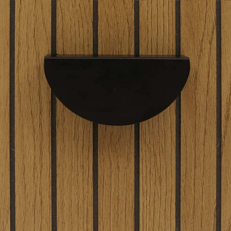 Commode avec 6 tiroirs façades à lamelles structure acier style moderne 80x120x44 cm en MDF mélaminé finition naturelle 04_0009432