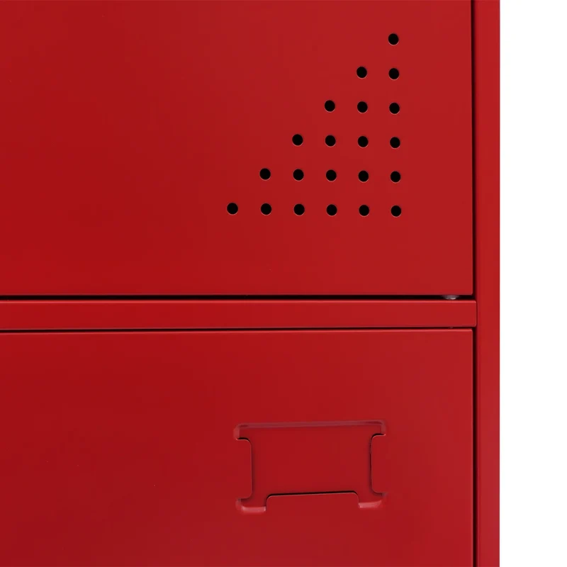 Armoire vestiaire métallique casier de rangement 2 portes 90x38x45 cm rouge 04_0008945