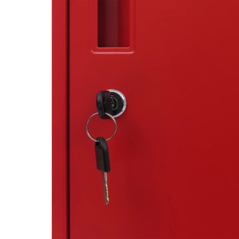 Armoire vestiaire métallique casier de rangement 2 portes 90x38x45 cm rouge 04_0008945