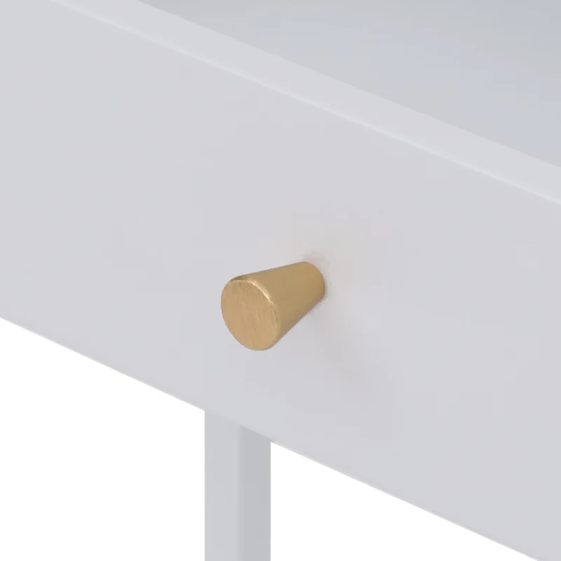 Table de chevet avec tiroir et compartiment ouvert 50x43x41 cm en acier thermolaqué blanc 04_0008872