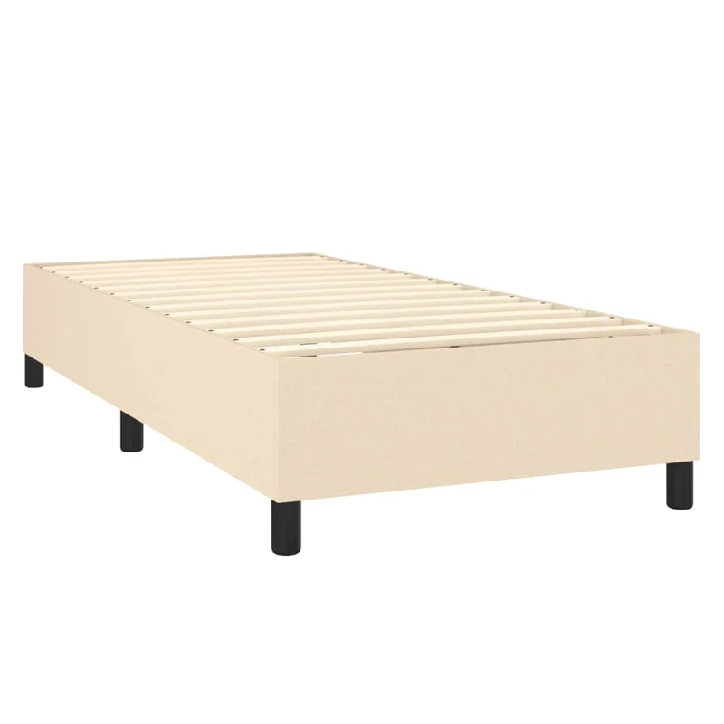 Sommier à lattes sur pieds cadre de lit 100x200 cm tissu crème TDL0207277