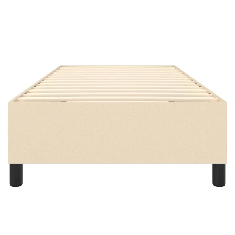 Sommier à lattes sur pieds cadre de lit 100x200 cm tissu crème TDL0207277