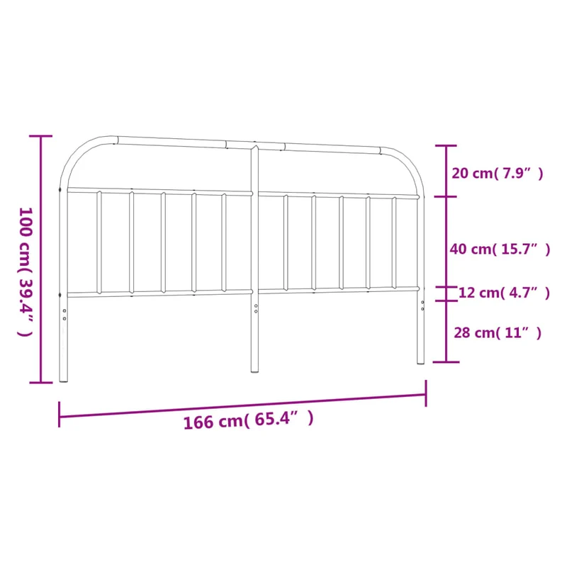 Tête de lit accessoire couchage chambre à coucher meuble 160 cm métal noir TDL0202427